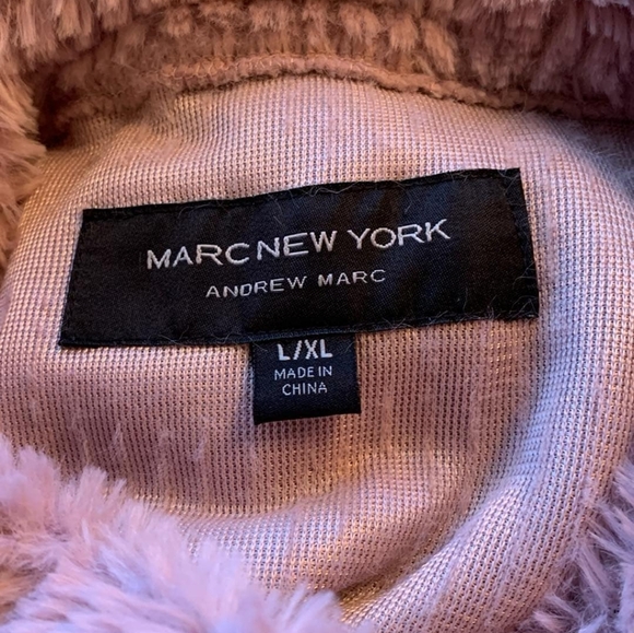 Marc New York Andrew Marc Super Soft Light Pink Faux Fur Poncho Size L / XL - Picture 6 of 8